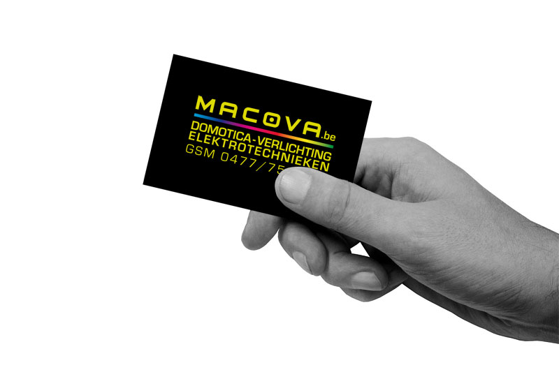 cool visitekaartje logo en huisstijl Macova domotica